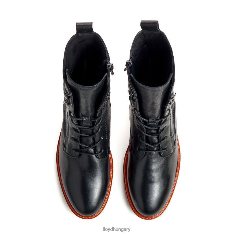 cipő HU LLOYD nők sima bőr bokacsizma fekete 6444N940