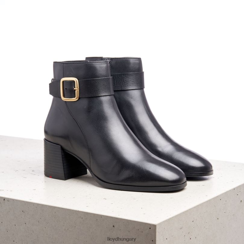 cipő HU LLOYD nők sima bőr bokacsizma fekete 6444N978