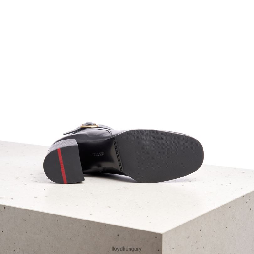 cipő HU LLOYD nők sima bőr bokacsizma fekete 6444N978