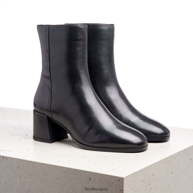 cipő HU LLOYD nők sima bőr bokacsizma fekete 6444N984