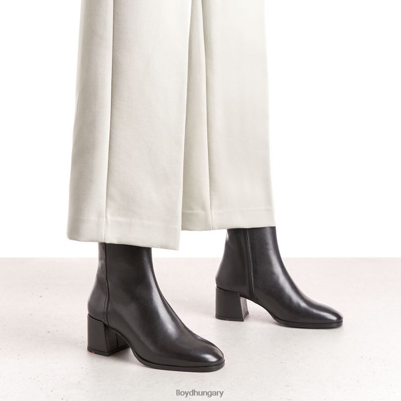 cipő HU LLOYD nők sima bőr bokacsizma fekete 6444N984