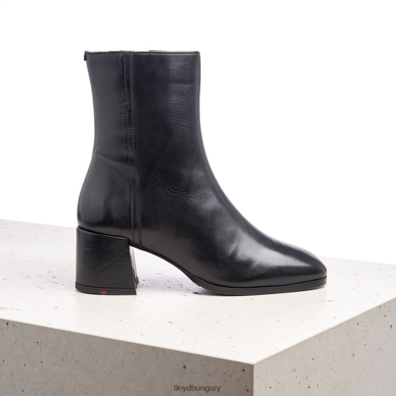 cipő HU LLOYD nők sima bőr bokacsizma fekete 6444N984