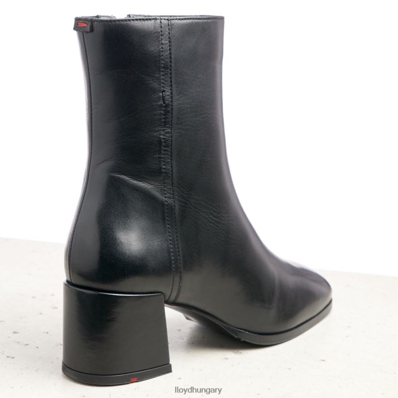 cipő HU LLOYD nők sima bőr bokacsizma fekete 6444N984