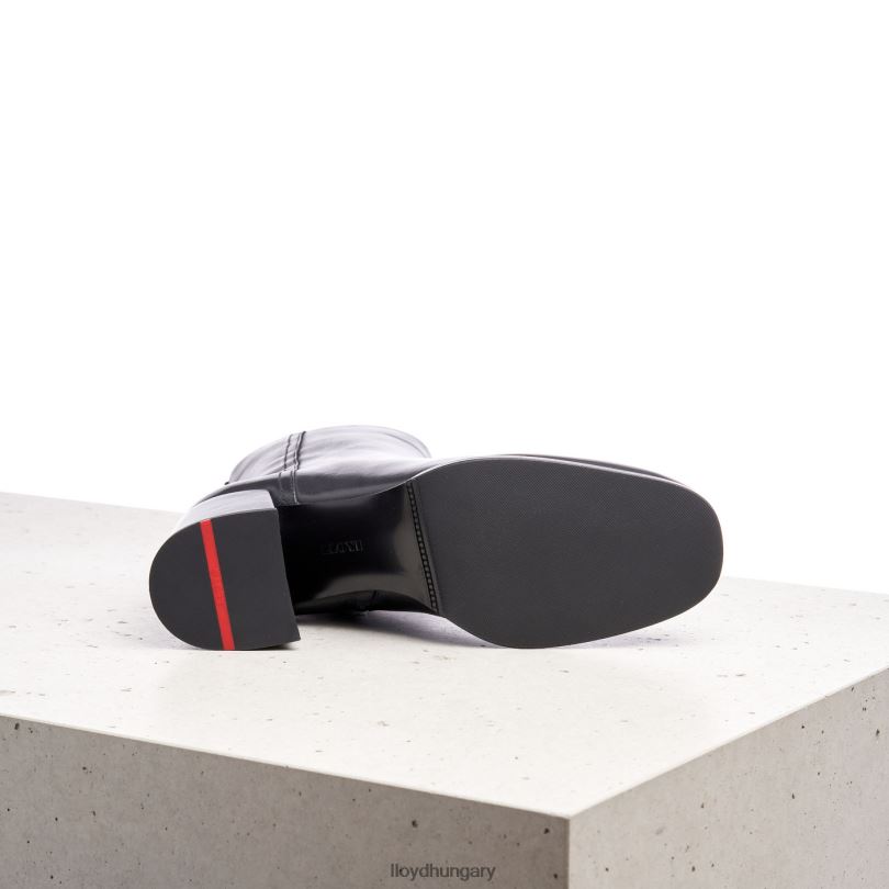 cipő HU LLOYD nők sima bőr bokacsizma fekete 6444N984