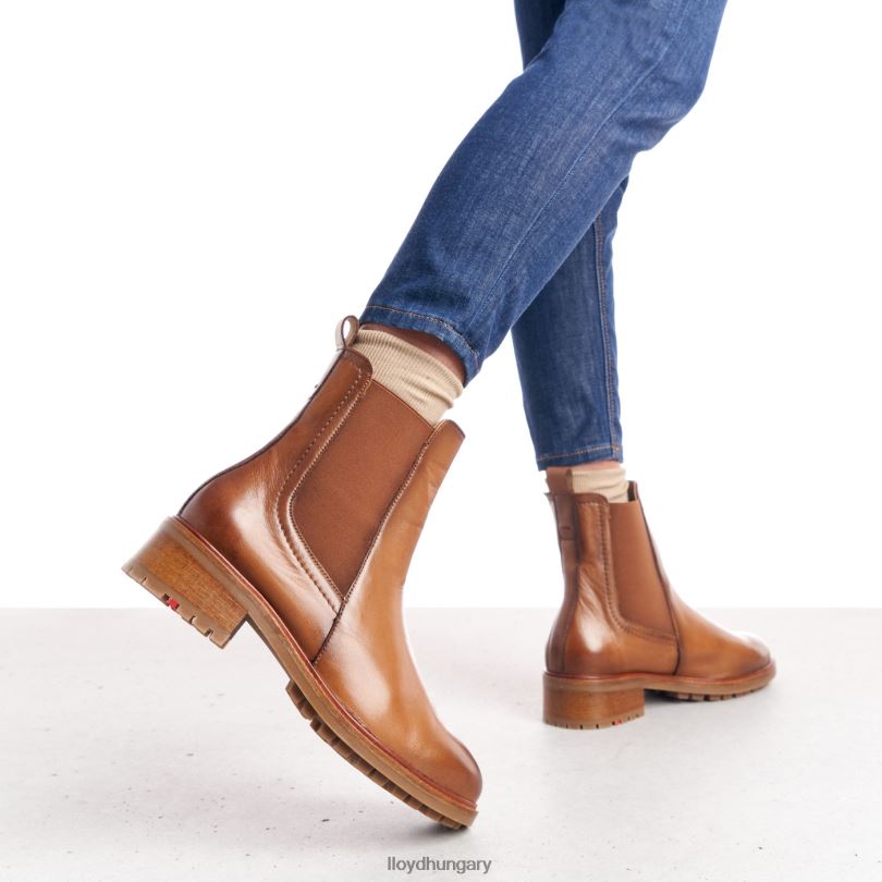 cipő HU LLOYD nők sima bőr felbújós bokacsizma barna 6444N964