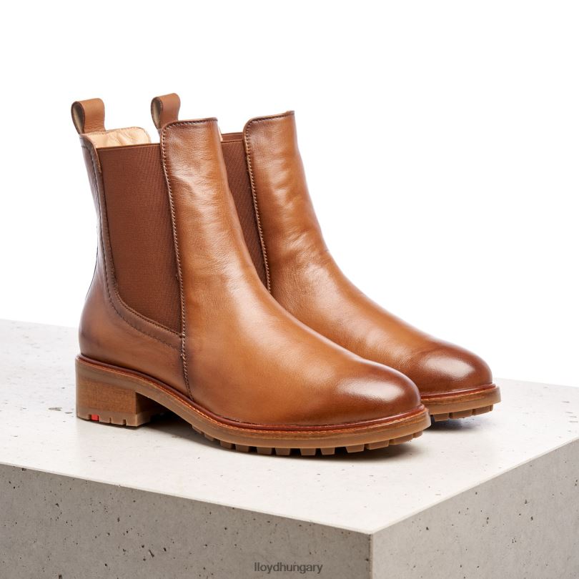 cipő HU LLOYD nők sima bőr felbújós bokacsizma barna 6444N964