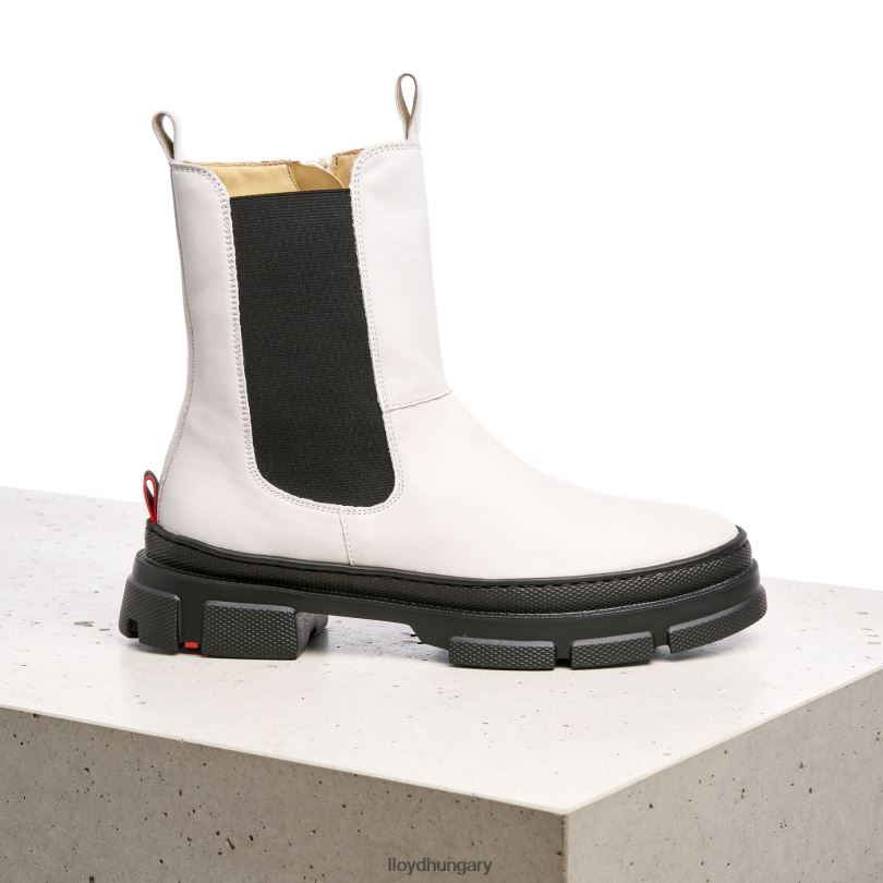 cipő HU LLOYD nők sima bőr felbújós bokacsizma fehér 6444N875