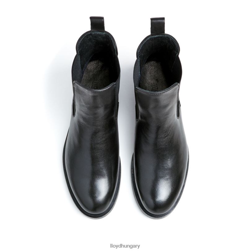 cipő HU LLOYD nők sima bőr felbújós bokacsizma fekete 6444N932