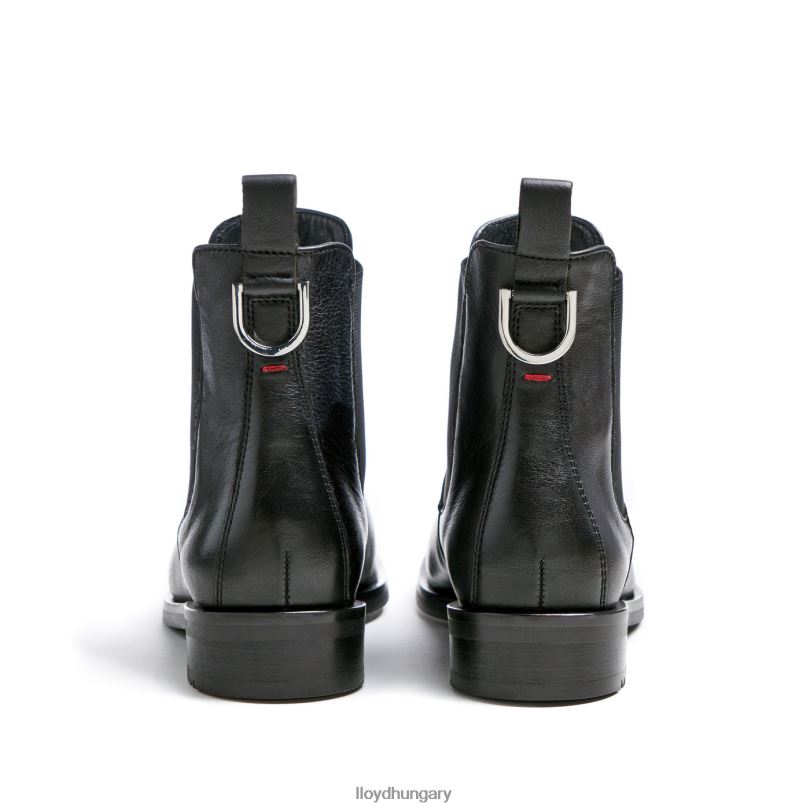 cipő HU LLOYD nők sima bőr felbújós bokacsizma fekete 6444N932