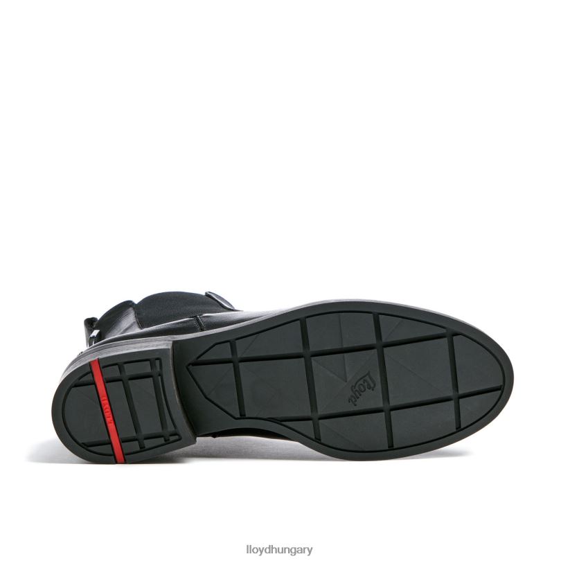 cipő HU LLOYD nők sima bőr felbújós bokacsizma fekete 6444N932