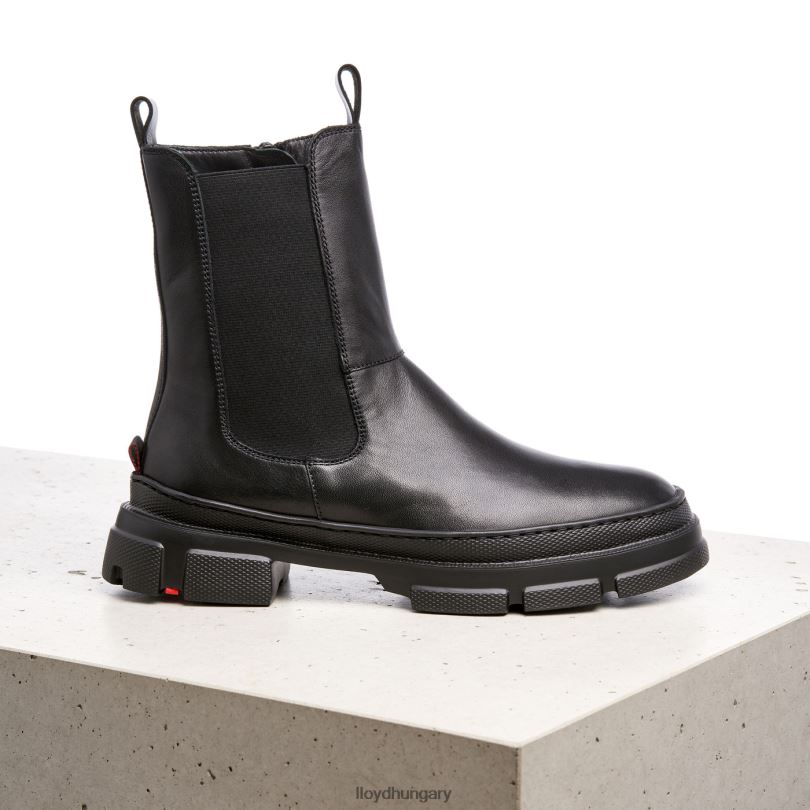 cipő HU LLOYD nők sima bőr felbújós bokacsizma fekete 6444N954