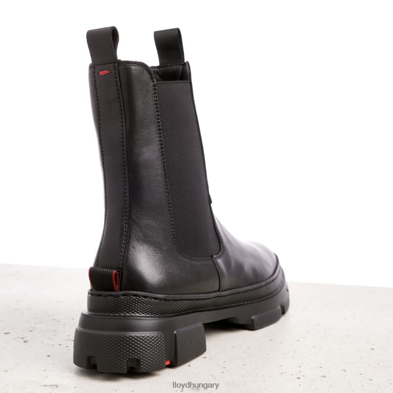 cipő HU LLOYD nők sima bőr felbújós bokacsizma fekete 6444N954