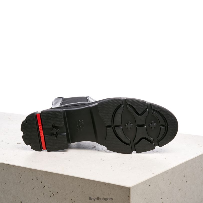 cipő HU LLOYD nők sima bőr felbújós bokacsizma fekete 6444N954