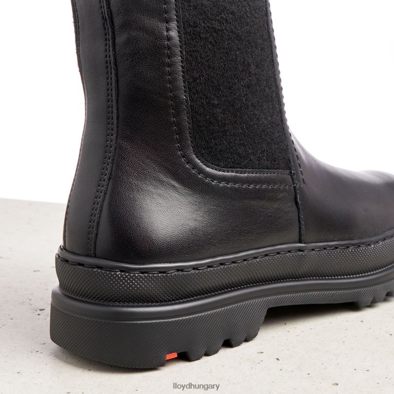 cipő HU LLOYD nők sima bőr felbújós bokacsizma fekete 6444N958