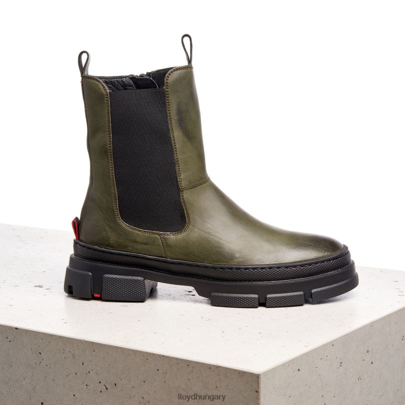 cipő HU LLOYD nők sima bőr felbújós bokacsizma zöld 6444N930