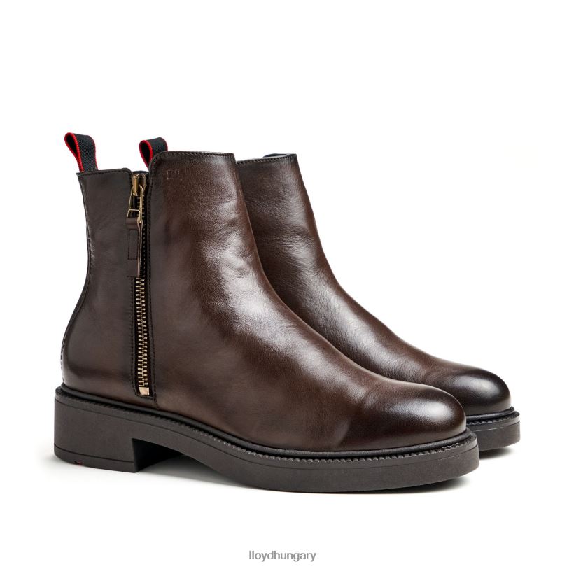 cipő HU LLOYD nők sportos sima bőr bokacsizma barna 6444N896