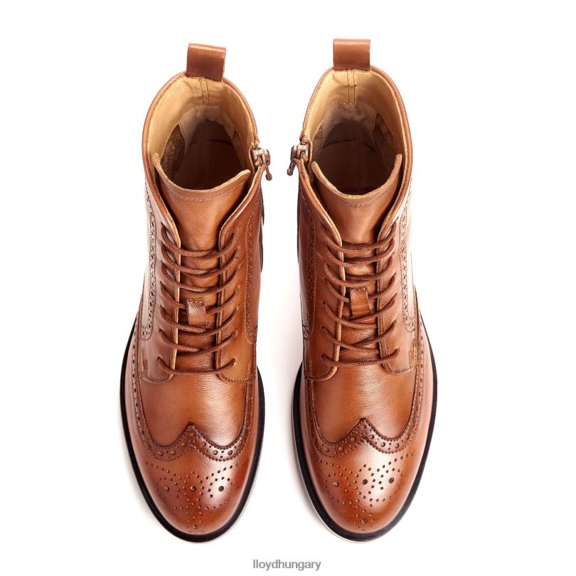 cipő HU LLOYD nők sportos sima bőr bokacsizma barna 6444N909