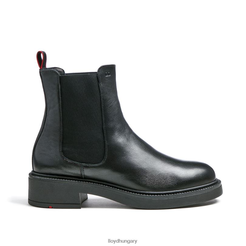 cipő HU LLOYD nők sportos sima bőr bokacsizma fekete 6444N892