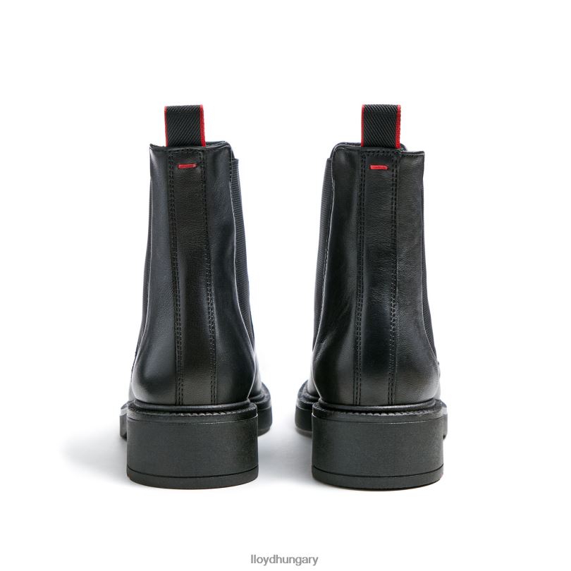 cipő HU LLOYD nők sportos sima bőr bokacsizma fekete 6444N892