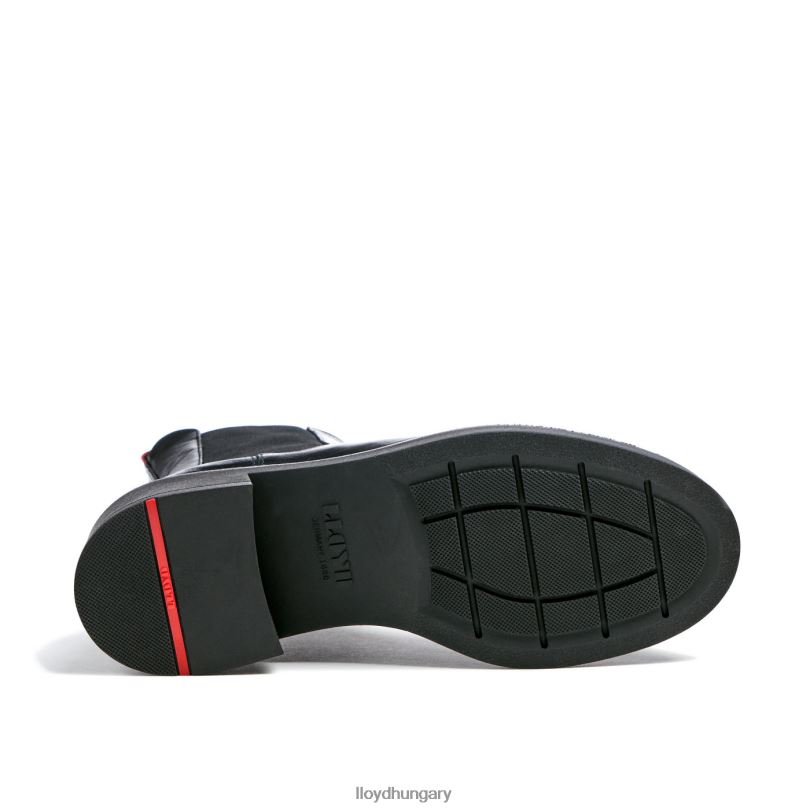 cipő HU LLOYD nők sportos sima bőr bokacsizma fekete 6444N892