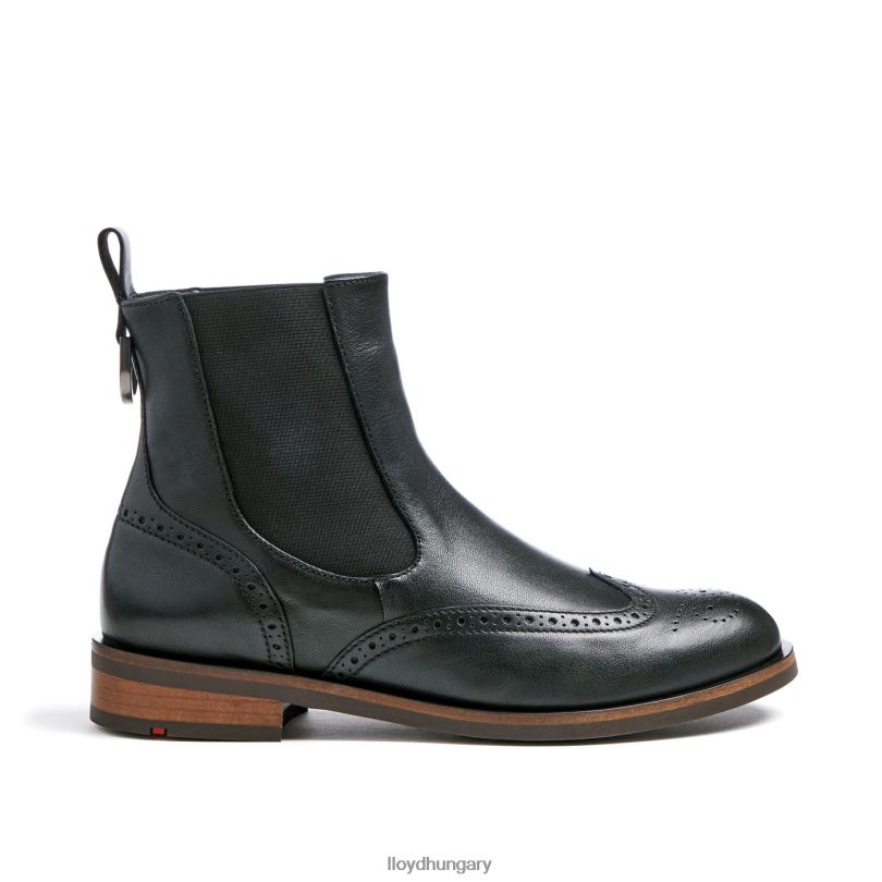 cipő HU LLOYD nők sportos sima bőr bokacsizma fekete 6444N904