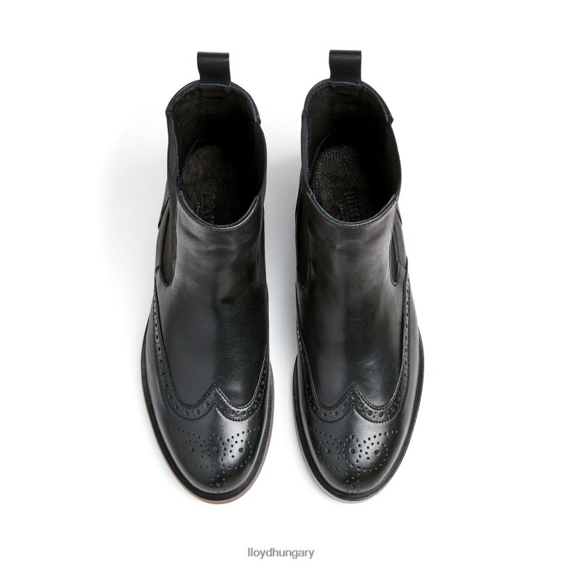 cipő HU LLOYD nők sportos sima bőr bokacsizma fekete 6444N904