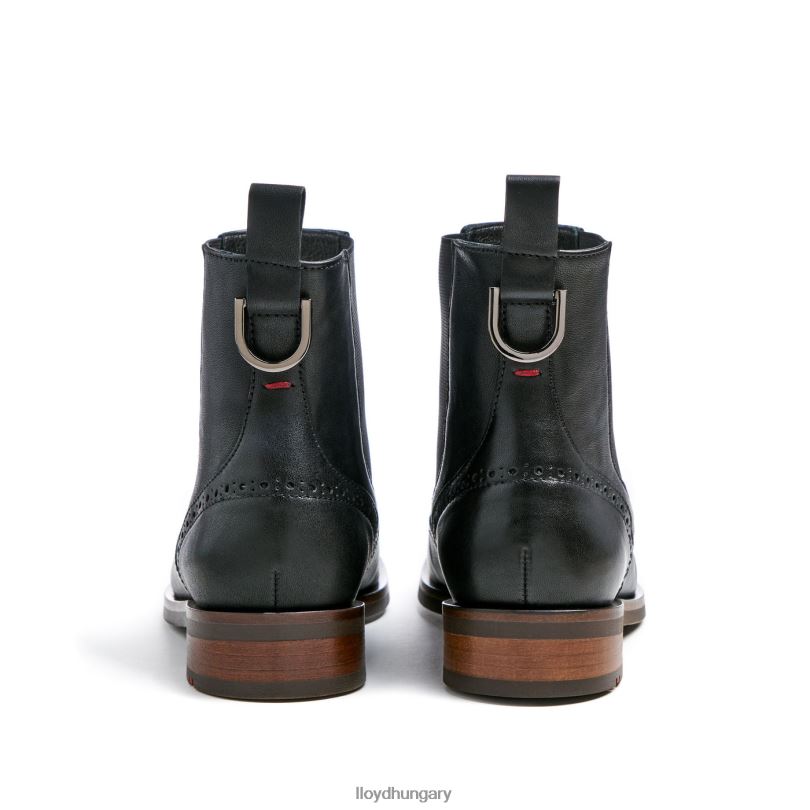 cipő HU LLOYD nők sportos sima bőr bokacsizma fekete 6444N904