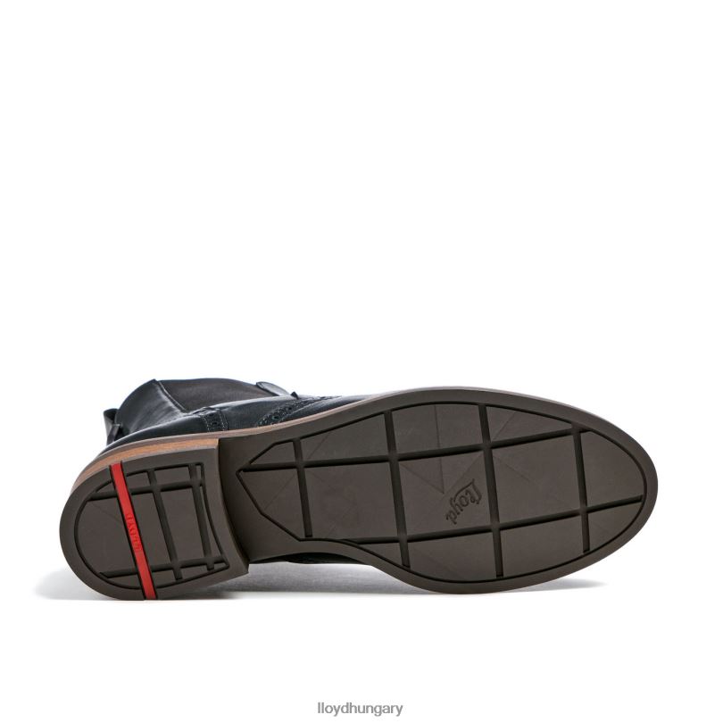 cipő HU LLOYD nők sportos sima bőr bokacsizma fekete 6444N904