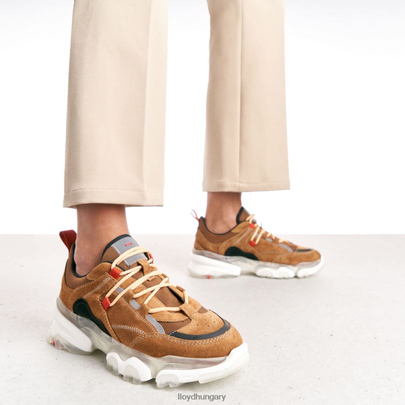 cipő HU LLOYD nők alacsony felsőrészű bőr tornacipő barna 6444N787