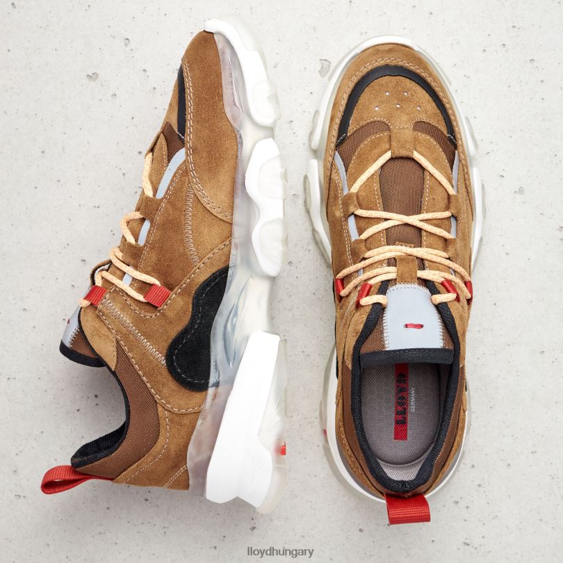 cipő HU LLOYD nők alacsony felsőrészű bőr tornacipő barna 6444N787