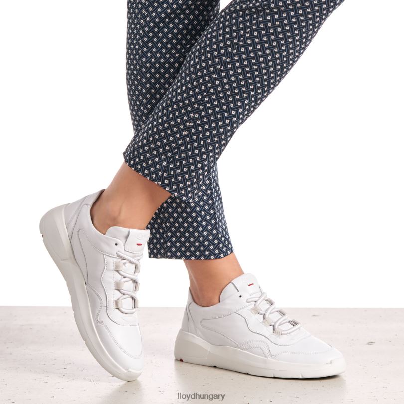 cipő HU LLOYD nők alacsony felsőrészű bőr tornacipő fehér 6444N829