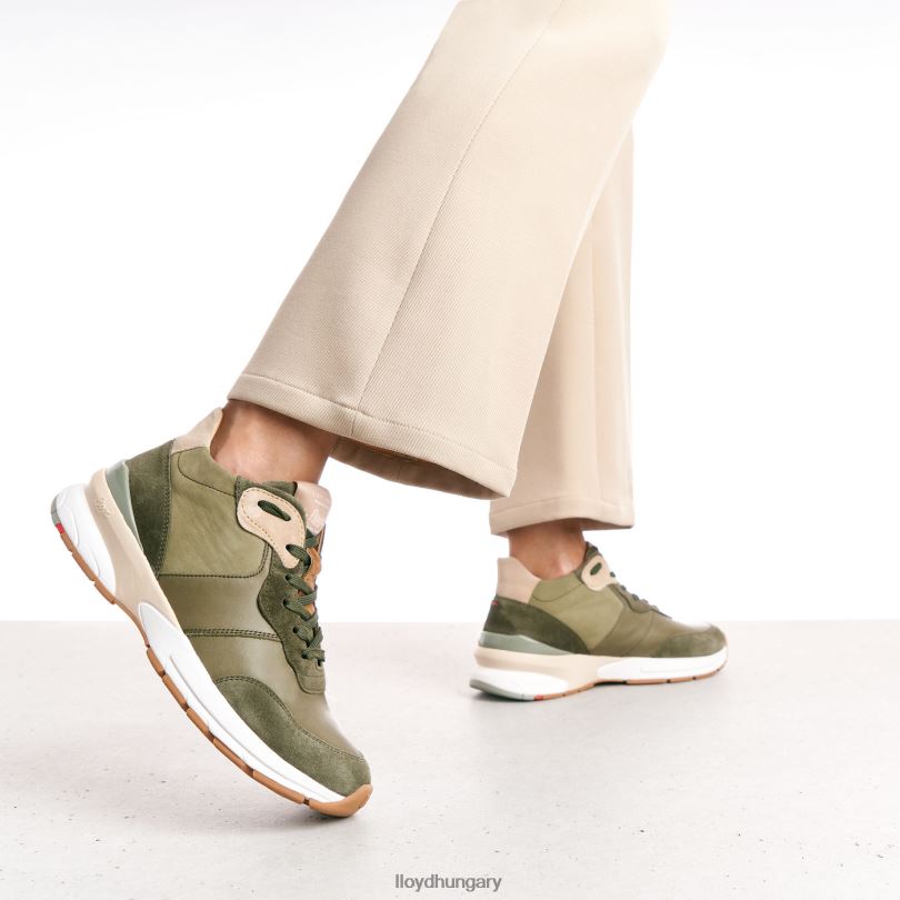 cipő HU LLOYD nők alacsony felsőrészű bőr tornacipő zöld 6444N767