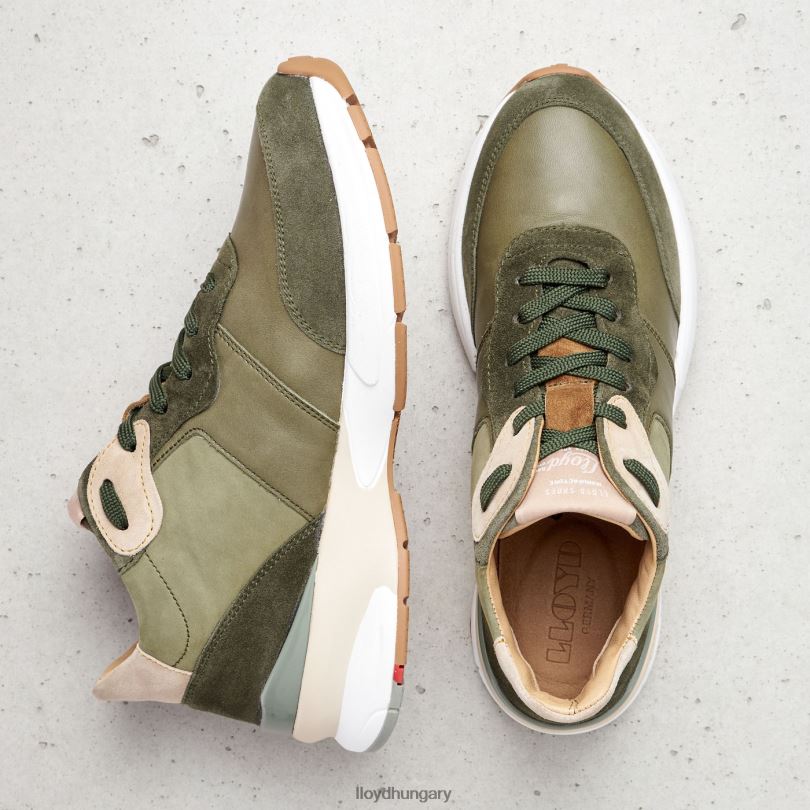 cipő HU LLOYD nők alacsony felsőrészű bőr tornacipő zöld 6444N767