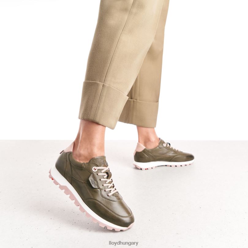 cipő HU LLOYD nők alacsony felsőrészű bőr tornacipő zöld 6444N801