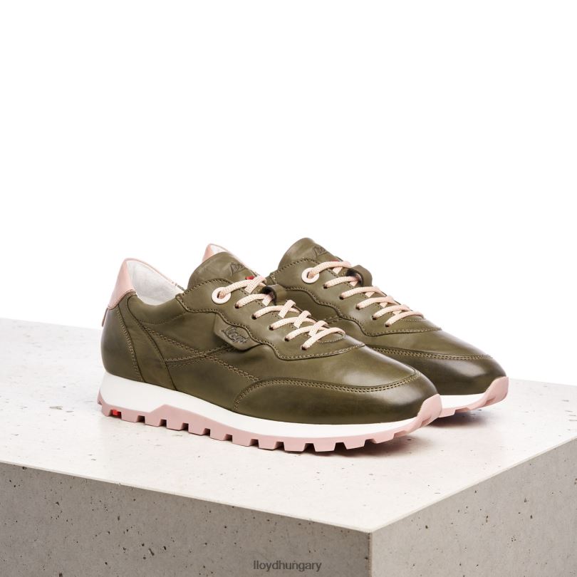 cipő HU LLOYD nők alacsony felsőrészű bőr tornacipő zöld 6444N801