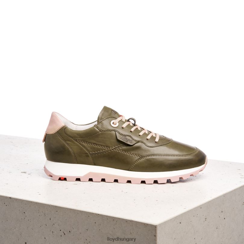 cipő HU LLOYD nők alacsony felsőrészű bőr tornacipő zöld 6444N801