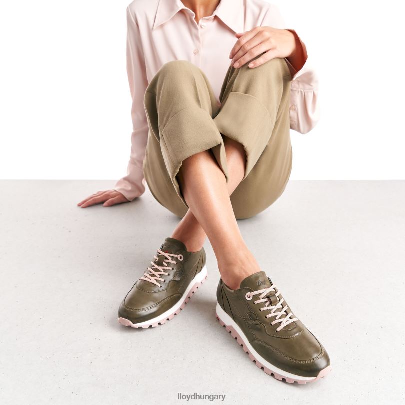 cipő HU LLOYD nők alacsony felsőrészű bőr tornacipő zöld 6444N801