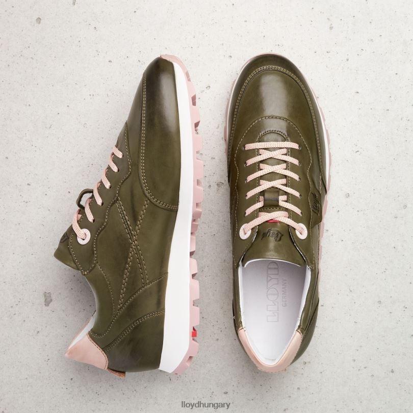 cipő HU LLOYD nők alacsony felsőrészű bőr tornacipő zöld 6444N801