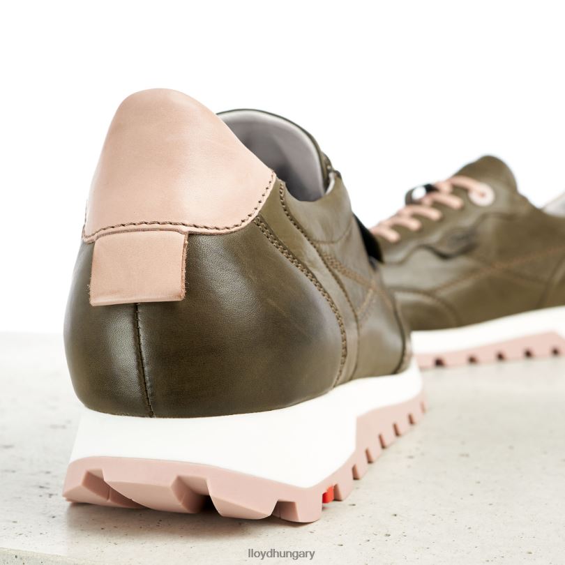 cipő HU LLOYD nők alacsony felsőrészű bőr tornacipő zöld 6444N801