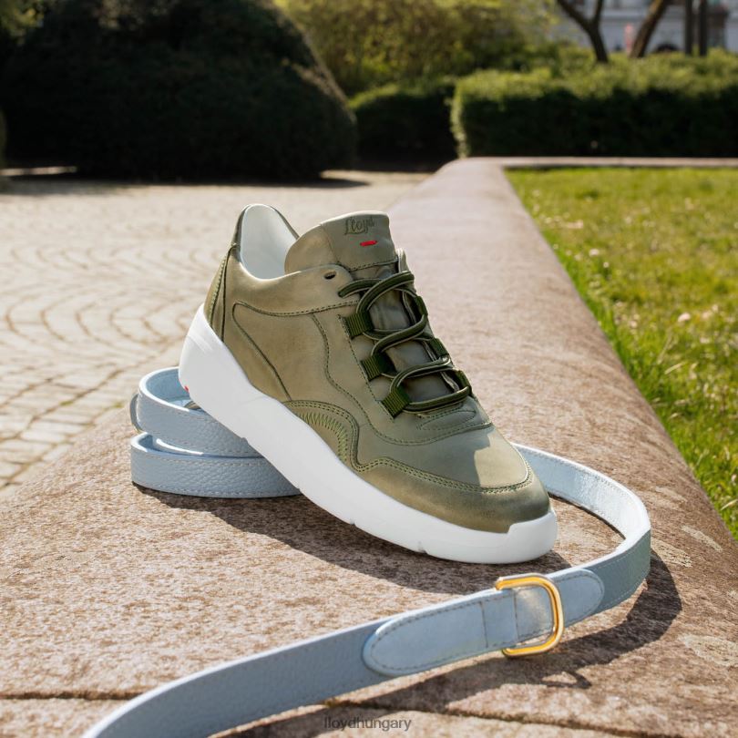 cipő HU LLOYD nők alacsony felsőrészű bőr tornacipő zöld 6444N830