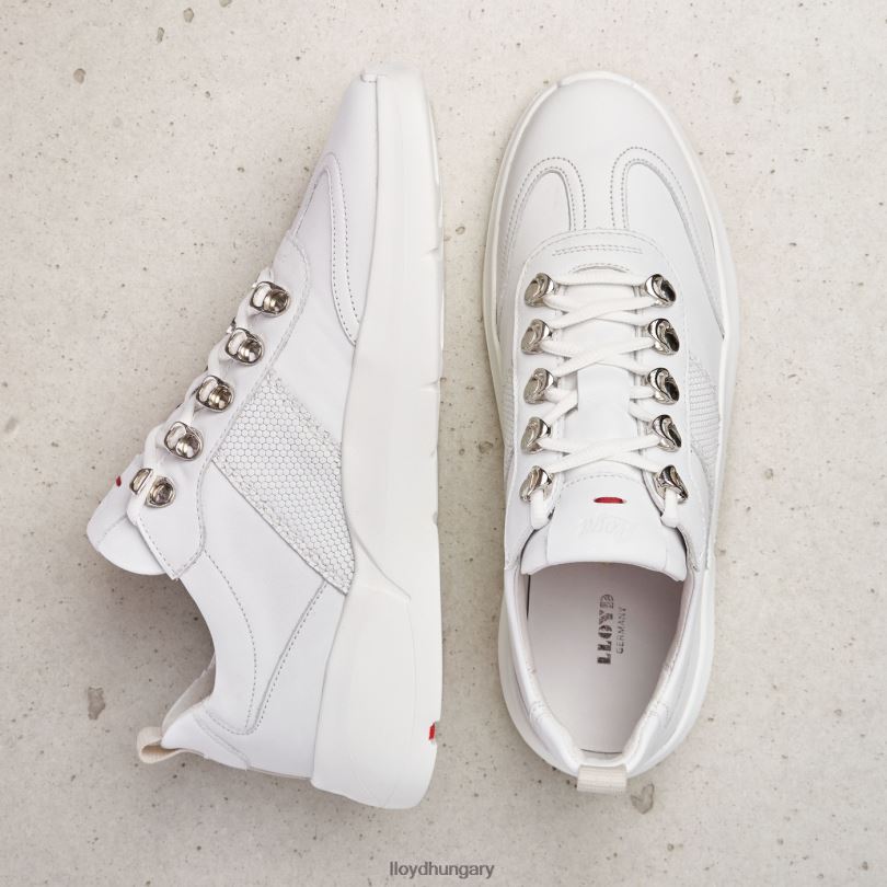 cipő HU LLOYD nők bőr tornacipők fehér 6444N790