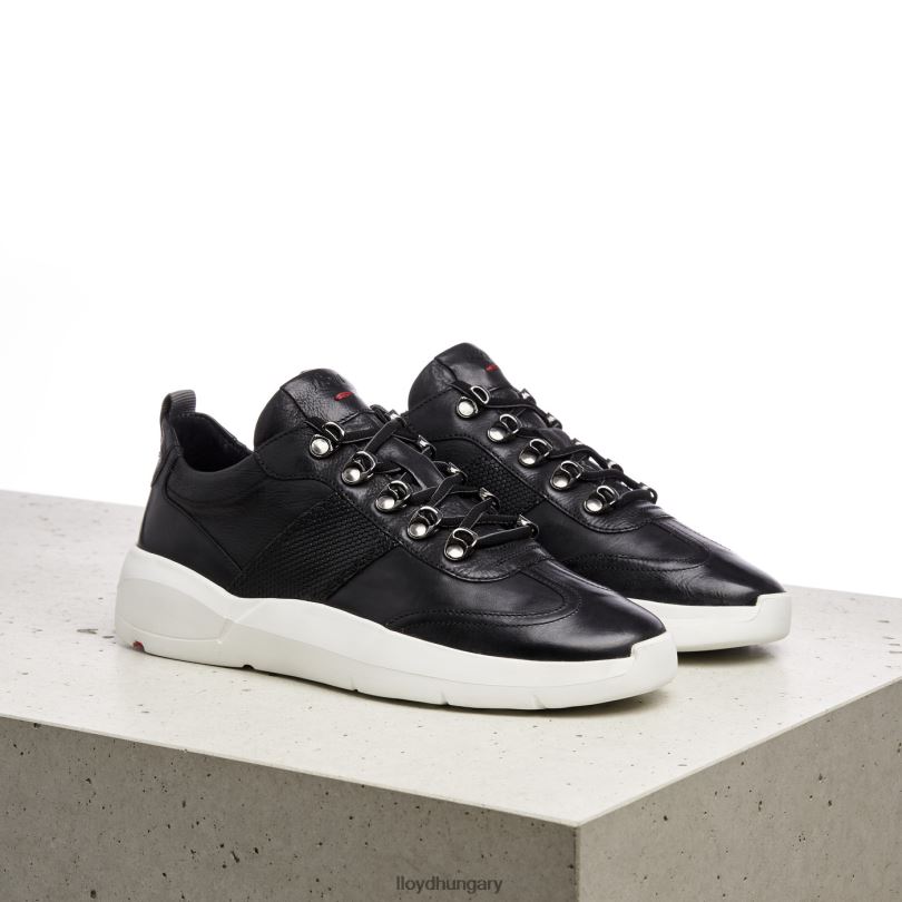 cipő HU LLOYD nők bőr tornacipők fekete 6444N834