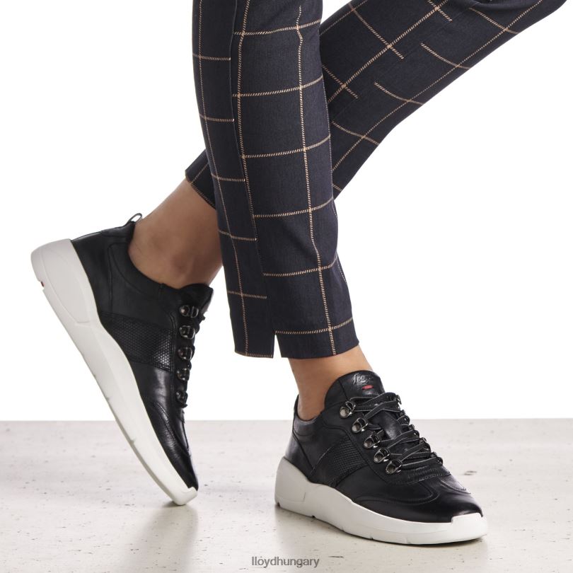 cipő HU LLOYD nők bőr tornacipők fekete 6444N834