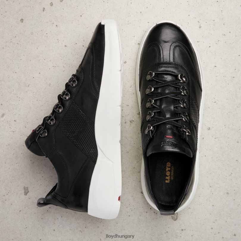 cipő HU LLOYD nők bőr tornacipők fekete 6444N834