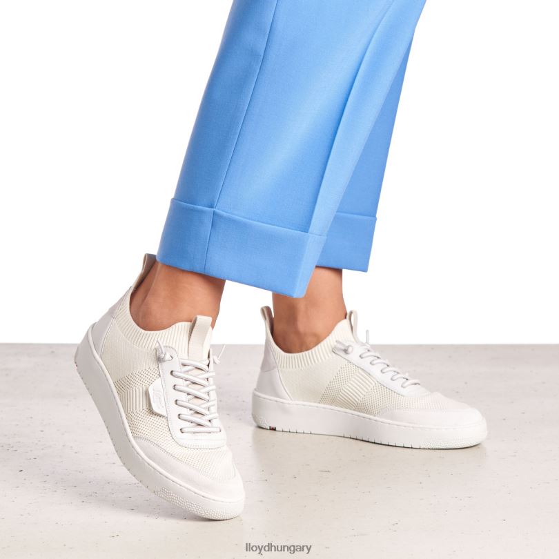 cipő HU LLOYD nők foltos sima bőr tornacipő fehér 6444N806