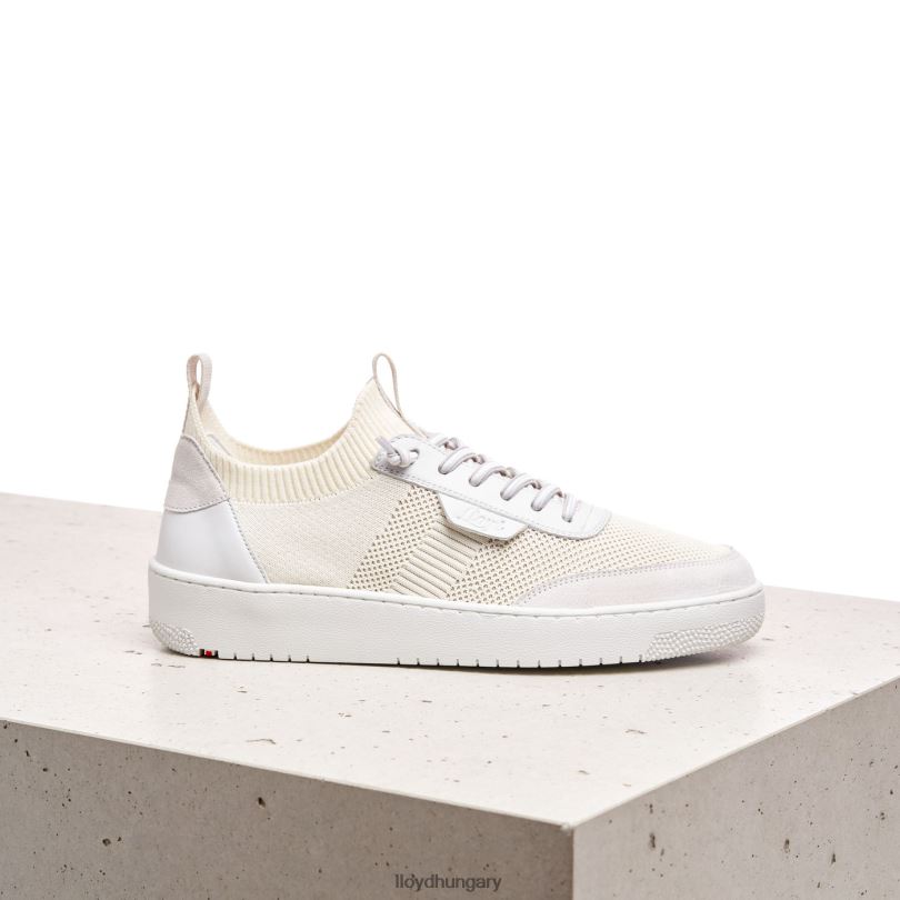 cipő HU LLOYD nők foltos sima bőr tornacipő fehér 6444N806