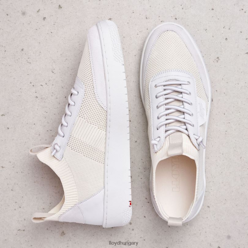 cipő HU LLOYD nők foltos sima bőr tornacipő fehér 6444N806