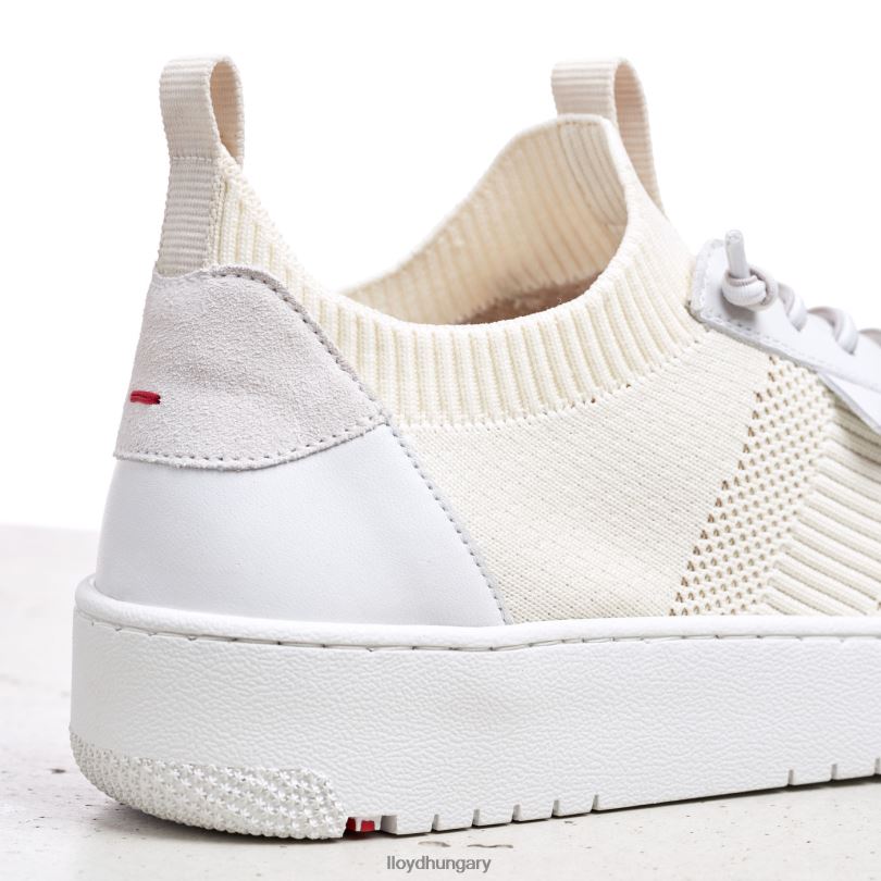 cipő HU LLOYD nők foltos sima bőr tornacipő fehér 6444N806