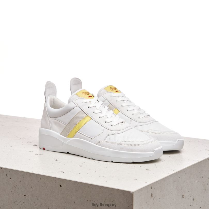 cipő HU LLOYD nők foltos sima bőr tornacipő fehér 6444N808