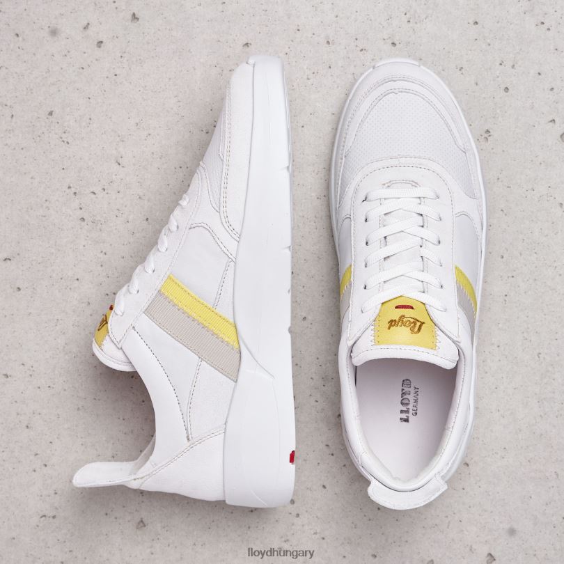 cipő HU LLOYD nők foltos sima bőr tornacipő fehér 6444N808